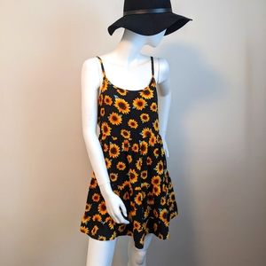 Tiered, sunflower mini dress
